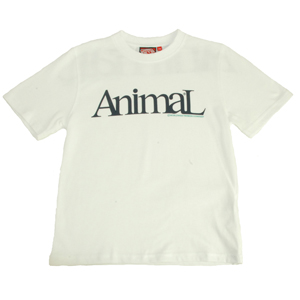 Boys Animal Carson Crew Printed T-Shirt. White