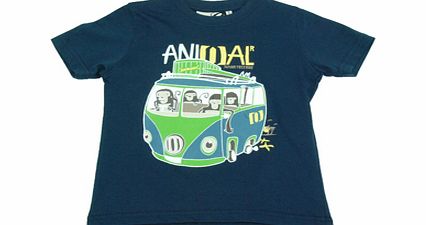Boys Toddler Animal Bovva Crew Printed T-Shirt.