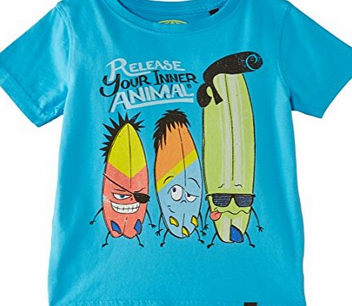 Animal Boys Haler T-Shirt, Cyan Blue, 7 Years (Manufacturer Size:X-Small)