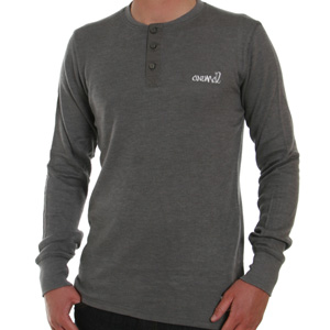 Animal Fabius Long sleeve henley tee - Gargoyle