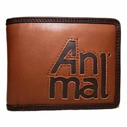 animal Guinea Leather Wallet - Chocolate