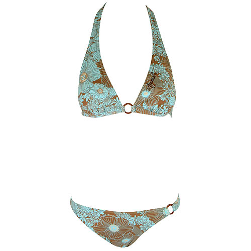 Animal Ladies Animal Big Tiny Halter Bikini C07 Blue Tint