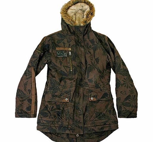 Ladies Animal Bluebonnet Lined Parka 200 Chocolate Brown