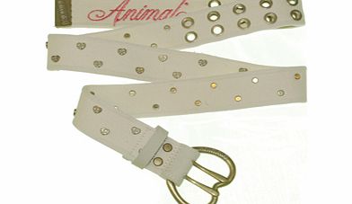Animal Ladies Animal Heart Belt. Antique White
