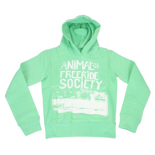 Ladies Animal Prince Peasely Washed Hoody C84 Spring Green