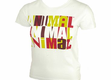 Animal Ladies Ladies Animal Abdul Crew Printed T-Shirt. White