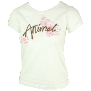 Animal Ladies Ladies Animal Aipus Crew Printed T-Shirt. White