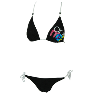 Animal Ladies Ladies Animal Page Triangle Bikini. Black