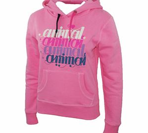 Ladies Animal Rusby Printed Hoody. Pink Carnation