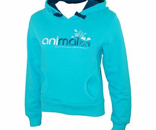 Ladies Animal Two Tone Logo Hoody. Blue Bird