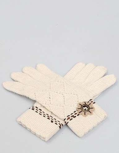Animal Ladies Plum Gloves - White Swan