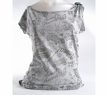 Animal Ladies PRINTED TEE WP414 - GREY MARL