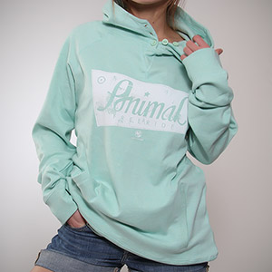 Animal Ladies Rock Dove Button hoody - Cabbage