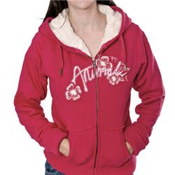 animal Ladies Ruden Sherpa Zip Hoody - Cerise Pink