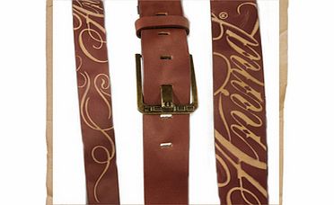 Animal Lift Leather Belt Brown