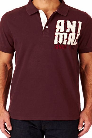 Animal Mens Animal Rhyls Polo Shirt - Wine