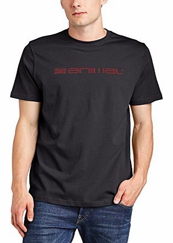 Mens Lanes Crew Neck Short Sleeve T-Shirt, Black, Medium