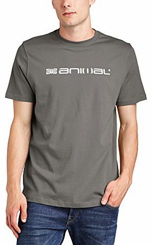 Animal Mens Lanes Crew Neck Short Sleeve T-Shirt, Grey (Pewter), Large