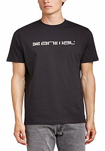 Mens Laness Crew Neck Short Sleeve T-Shirt, Black, X-Large