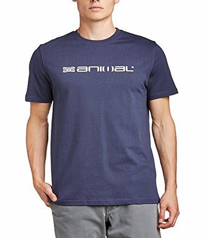 Animal Mens Laness Crew Neck Short Sleeve T-Shirt, Blue (Indigo), Medium