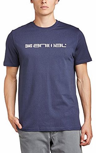Animal Mens Laness Crew Neck Short Sleeve T-Shirt, Blue (Indigo), X-Large