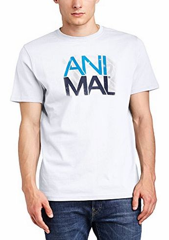 Animal Mens Leads Crew Neck Short Sleeve T-Shirt, White, Medium