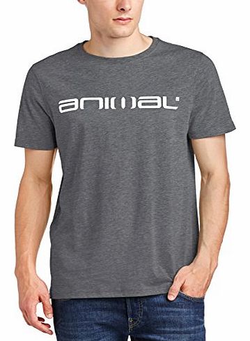 Animal Mens Loes Crew Neck Short Sleeve T-Shirt, Grey (Charcoal Marl), Medium