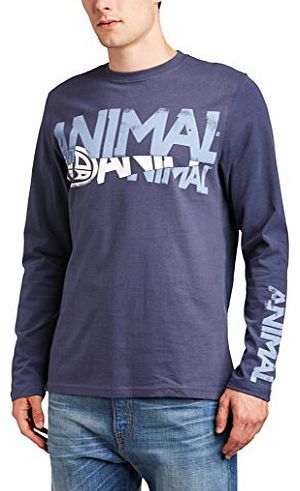 Animal Mens Lornor Crew Neck Long Sleeve Top, Blue (Indigo), Small