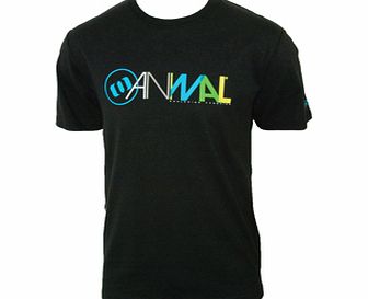 Animal Mens Mens Animal Barrel Crew Printed T-Shirt. Black