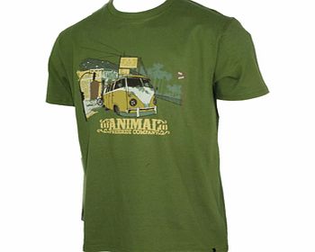 Animal Mens Mens Animal Beall Printed T-Shirt. Chive
