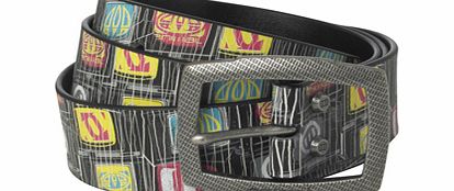 Animal Mens Mens Animal Hog Pu Belt. Black