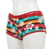 Ocean Pacific Bikini Crop Shorts Ladies Hawaiian Flower 10