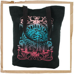 Animal Peony Beach Tote Black