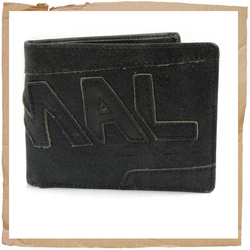 Animal Scratch Leather Wallet Black