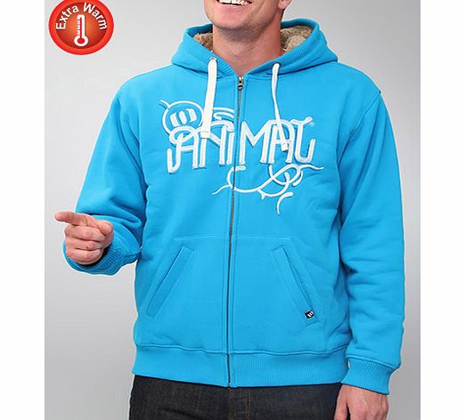 Animal Shilton Fur lined zip hoody - Blue Jewel