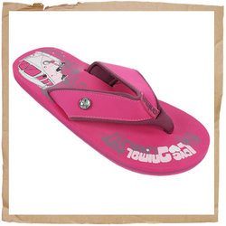 Animal Swish Flip Flops Bright Pink