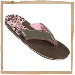 Animal Swish Suede Flip Flop Choc/Pink