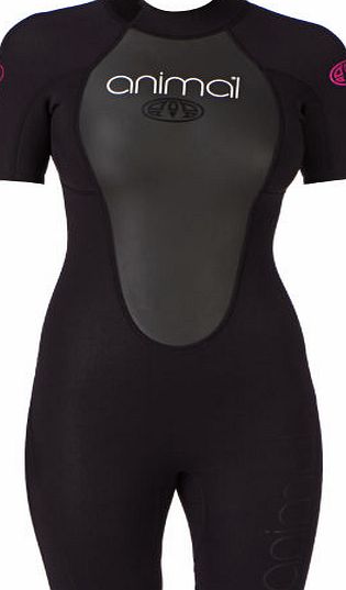 Animal Womens Animal Amp 3/2mm Shorty Wetsuit - Black/