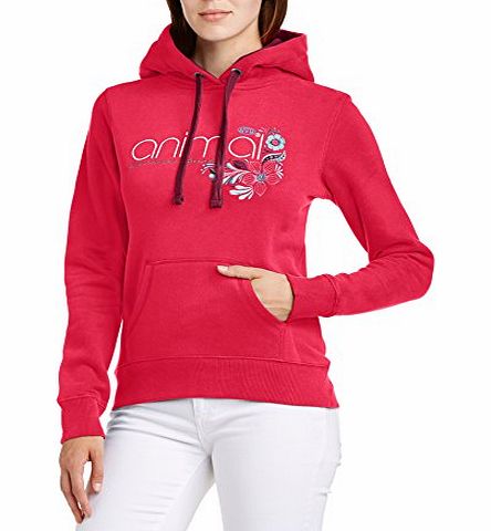 Animal Womens Rebekka Hooded Long Sleeve Hoodie, Red (Rose), Size 10