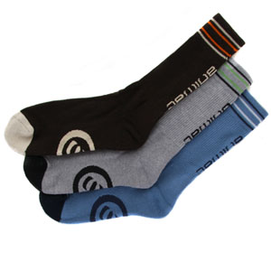 Animal Yoolasees 3 Pack socks - Brown/Blue/Grey