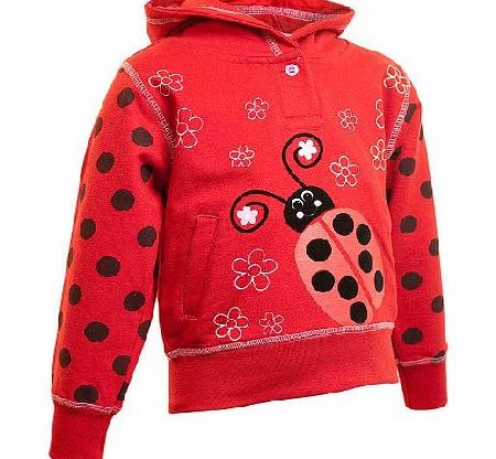 Animal Younger Girls Ladybird Print Hooded Top - Size 5 / 6 Years