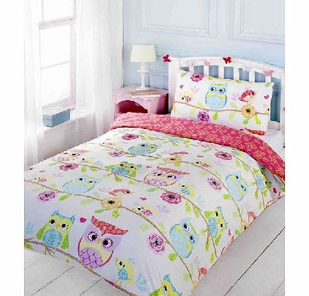 Animals Owl and Friends Double Duvet Cover and