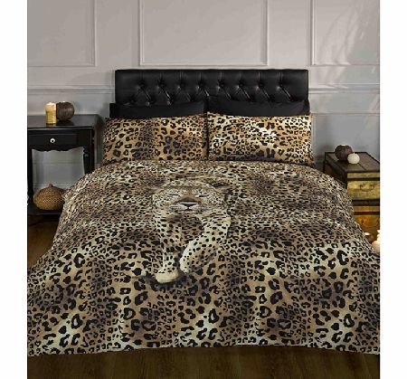 Animals Prowling Leopard Double Duvet Cover and