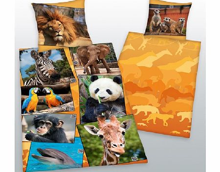 Animals Single Cotton Duvet Cover and Pillowcase