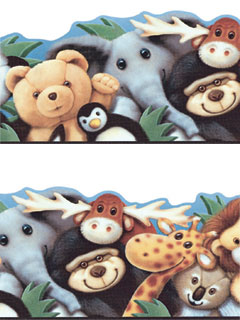 Animals Soft Toys Shaped Border 5m x 150mm