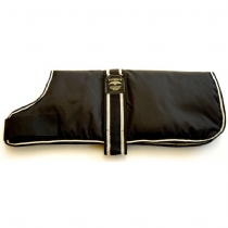 Waterproof Padded Dog Coat Black 25cm