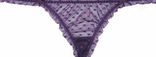 Anita May Lingerie purple lace G-Strng Thong with lovey purple hearts embroider design (10-12)