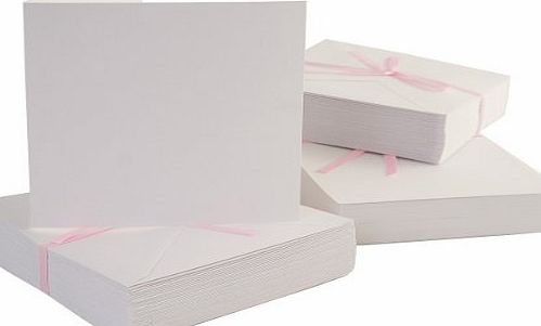 anitas  Square Card and Envelope, Pack of 100, White