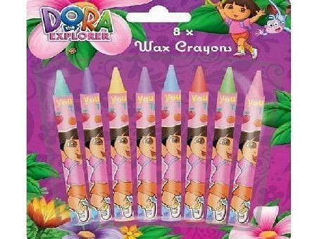 8 x Chunky Dora Explorer Childrens Kids Wax Crayons Colouring Party Loot Bag Toy
