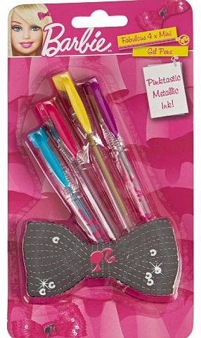 Barbie Metallic Gel Pens (Pack of 4)